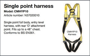 Yale CMHYP10 Height Safety Single Point Harness fast shipping - Lifting Slings
