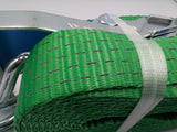 4x 5t green with reflective strips soft link car trailer transporter tie down heavy duty ratchet straps.