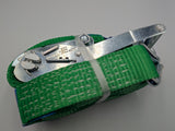 4x 5t green with reflective strips soft link car trailer transporter tie down heavy duty ratchet straps.