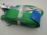 4x 5t green with reflective strips soft link car trailer transporter tie down heavy duty ratchet straps.