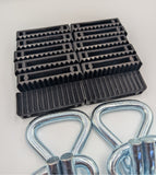 4x 5t purple with reflective lines over tyre car trailer transporter tie down heavy duty ratchet straps.