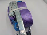 4x 5t purple with reflective strips soft link car trailer transporter tie down heavy duty ratchet straps.