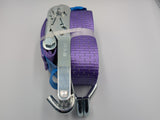 4x 5t purple with reflective strips soft link car trailer transporter tie down heavy duty ratchet straps.