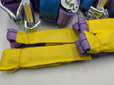 4x 5t purple with reflective strips soft link car trailer transporter tie down heavy duty ratchet straps.