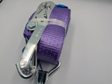 4x 5t purple with reflective strips soft link car trailer transporter tie down heavy duty ratchet straps.