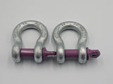 2 x SWL 3.25 Tons Galvanised Tested Alloy Lifting Bow Shackles - Economy