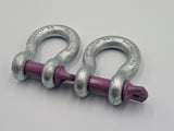 2 x SWL 3.25 Tons Galvanised Tested Alloy Lifting Bow Shackles - Economy