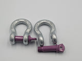 2 x SWL 3.25 Tons Galvanised Tested Alloy Lifting Bow Shackles - Economy