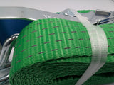 4x 5t Green With Reflective Strips Soft Link Car Trailer Transporter Tie Down Heavy Duty Ratchet Straps