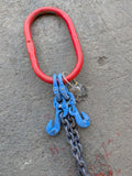 Grade 10 Lifting Chain Sling 8mm 2 Leg 2m Self Locking Hook With Grabs *Ex Hire*