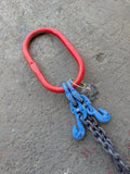 Grade 10 Lifting Chain Sling 8mm 2 Leg 2m Self Locking Hook With Grabs *Ex Hire*