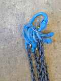 Grade 10 Lifting Chain Sling 10mm 2 Leg 4m Self Locking Hook With Grabs *Ex Hire*