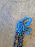Grade 10 Lifting Chain Sling 10mm 2 Leg 4m Self Locking Hook With Grabs *Ex Hire*