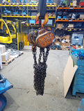 chain block and tackle manual hoist 1500kg 3m height of lift ex hire.