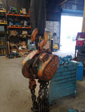 chain block and tackle manual hoist 1500kg 3m height of lift ex hire.