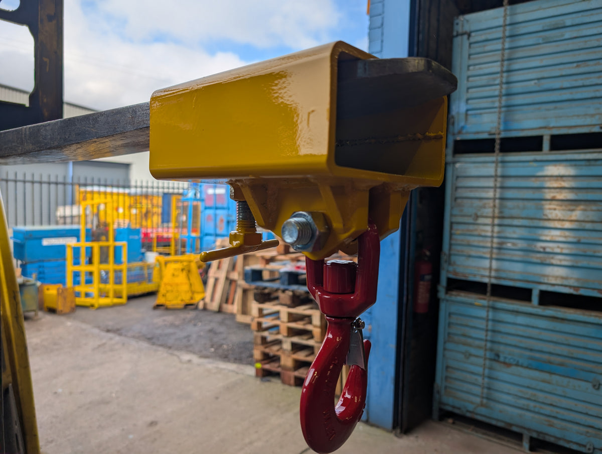 Forklift Mounted Lifting Hook Attachment Single Pocket Telehandler Cra ...