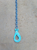 grade 10 lifting chain sling 8mm single leg 1m self locking hook ex hire.
