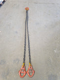 Grade 80 Lifting Chain Sling 10mm 2 Leg 2.5m With Skip Hook *Ex Hire*