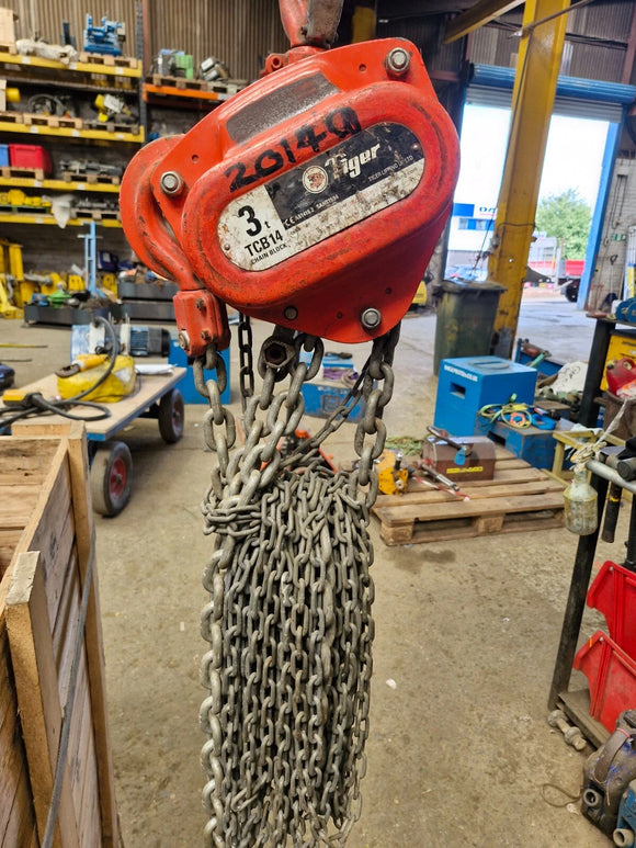 Tiger Chain Block And Tackle Manual Chain Hoist 3t *Ex Hire*