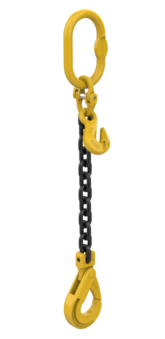 Single Leg Lifting Chain Slings With Self Locking Hook Grade 80 - Snatch Chains EN 818-4