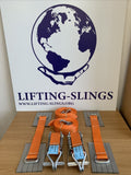 2x (Pair) Car Trailer Transporter Recovery Straps Orange -Truck-Heavy Duty-Alloy Wheel fast shipping - Lifting Slings