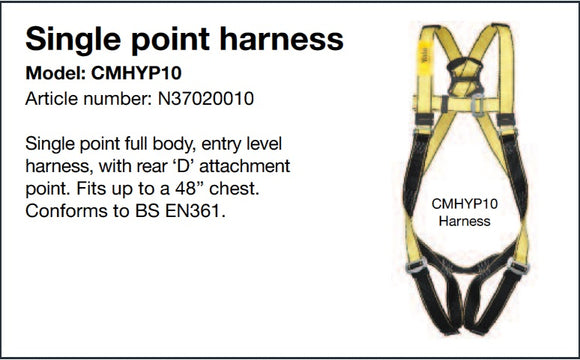 Yale CMHYP10 Height Safety Single Point Harness fast shipping - Lifting Slings