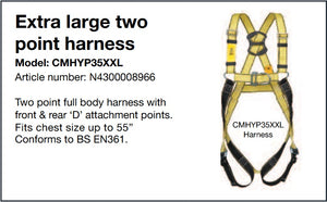 Yale CMHYP35XXL Height Safety Extra Large Two Point Harness fast shipping - Lifting Slings