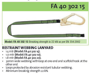 Kratos Fall Restraint & Work Positioning Lanyards fast shipping - Lifting Slings