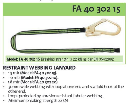 Kratos Fall Restraint & Work Positioning Lanyards fast shipping - Lifting Slings