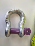 5t_(5000kg)_hi_visibility_yellow_4x4_recovery_towing_strap_with_bow_shackles