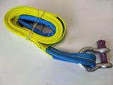 5t_(5000kg)_hi_visibility_yellow_4x4_recovery_towing_strap_with_bow_shackles