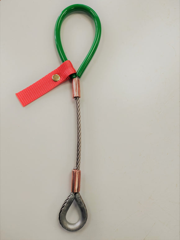 2x Green Motorsport Heavy Duty Wire Tow Eye Strap Loop For Race/Rally