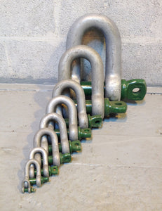 Shackles - Green Pin Standard Alloy Dee 'D' Shackles Screw Pin fast shipping - Lifting Slings