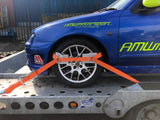 4x Orange Car Trailer Transporter Recovery Straps Truck Heavy Duty Alloy Wheel fast shipping - Lifting Slings