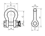 Shackles - US Fed Spec Alloy Steel Bow Lifting Shackles - Safety Pin (Economy) fast shipping - Lifting Slings