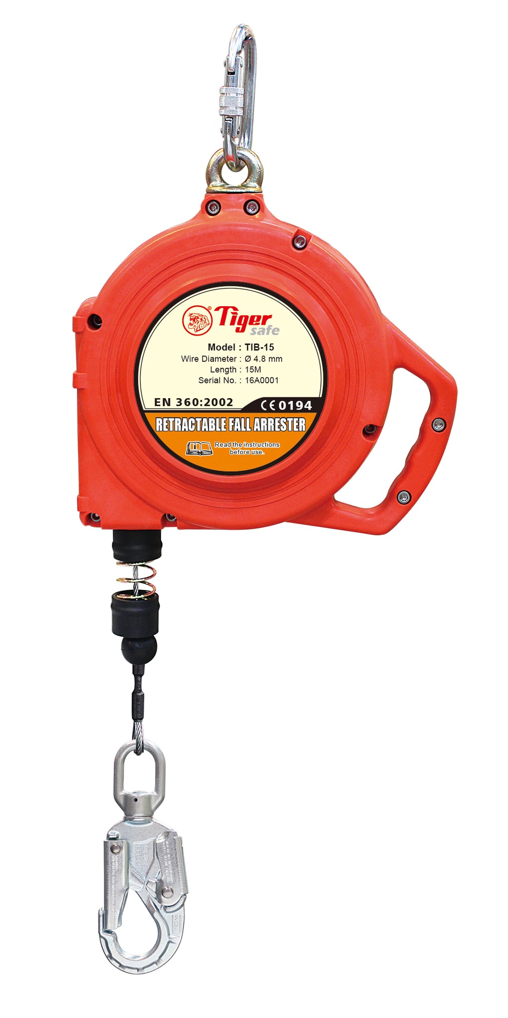 Tiger TIB Fall Arrest Retractable Lifeline/Inertia Reel Wire Type