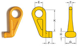 Yoke ISO Container Lifting Lugs / Hooks / Eyes - Bottom / Top / Side 45° 12.5t (Set of 4) fast shipping - Lifting Slings