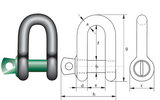 Shackles - Green Pin Standard Alloy Dee 'D' Shackles Screw Pin fast shipping - Lifting Slings