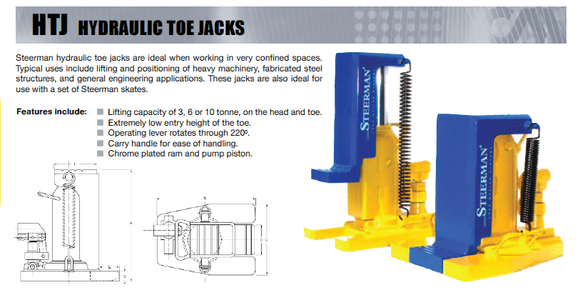 Steerman Hydraulic Toe Jacks fast shipping - Lifting Slings
