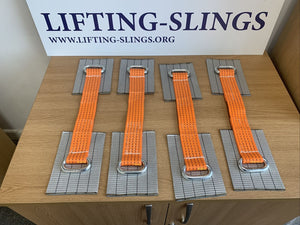 4x Orange Recovery Alloy Wheel Securing Link Straps Trailer Tie Down fast shipping - Lifting Slings