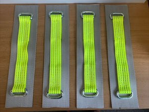 4x Full Length Pad Recovery Alloy Wheel Securing Link Straps Trailer Tie Down fast shipping - Lifting Slings