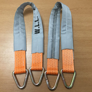 2x Heavy Duty Axle Recovery Strap - Car Transporter Trailer Strap 3ft 5ton D-Rings fast shipping - Lifting Slings